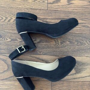 Elegant Black Suede Women's Heels